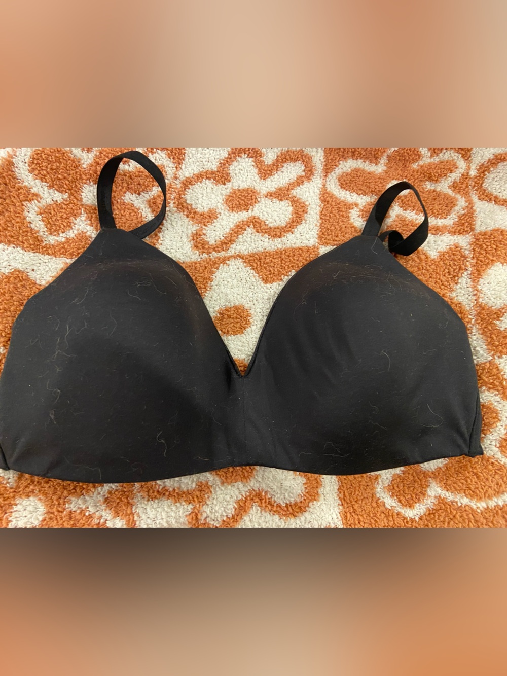 Women's Black Seamless Molded Cup Bra - XL